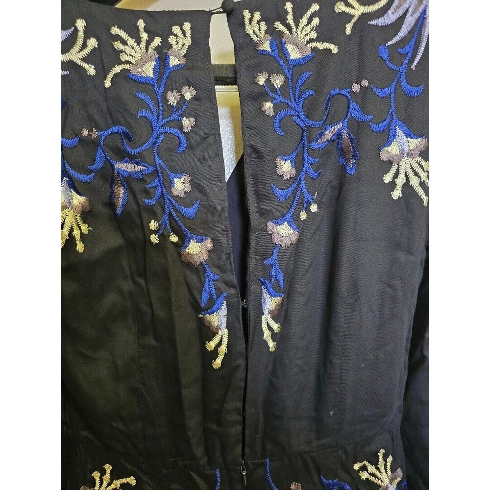 Free People Gypsy Rose Jumpsuit Floral Embroidered Black Size 4 Wide Leg NWT$350 - Picture 16 of 16
